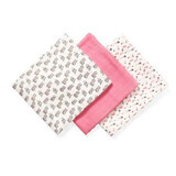 Set of 3 textile baby diapers, Bamboo Pink, Babyono