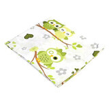 Sheet with eleastic, Green Owl, 120x60, Baltic Baby