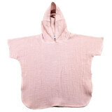 Poncho in mussola con cappuccio, 1-2 anni, rosa, Baltic Bebe