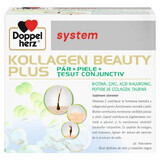 Kollagen (collagene) Beauty Plus System per capelli e pelle con biotina e acido ialuronico, 30 dosi al prezzo di 20 dosi, Doppelherz