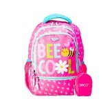 Mochila rosa Bee Cool, 38 cm, Albinuta, Daco