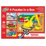 Juego de 4 puzzles Vehículos, + 3 años, Galt