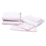 Juego completo de ropa de cama y fundas de cuna, 120 x 60 cm, modelo Pink Stars, Fic Baby