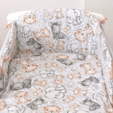 Bedding set with side protection, Safari Beige, 120 x 60 cm, Amy