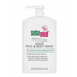 Liquido detergente dermatologico per viso e corpo, 1000 ml, sebamed