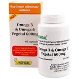 Omega 3 &amp; Omega 6 vegetal 600mg, 60 cápsulas, Hofigal