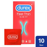 Preservativo Feel Thin Slim Fit, 10 piezas, Durex