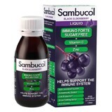 Jarabe sin azúcar con saúco negro, vitamina C y zinc Immuno Forte, 120 ml, Sambucol