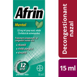 Afrin Mentol 0,5mg/ml No Drip, spray nasal con bomba dosificadora - Tratamiento rápido de la congestión nasal - 15ml