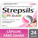 Strepsils sabor fresa sin azúcar niños mayores de 6 años, 24 comprimidos, Reckitt Benckiser Healthcare