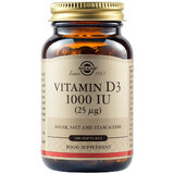 Vitamina D3 1000 UI 25 mcg, 100 cápsulas, Solgar