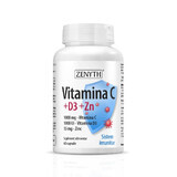 Vitamina C +D3 +Zn, 60 cápsulas, Zenyth