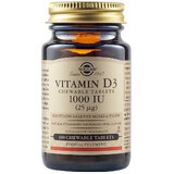 Vitamina D3 comprimidos masticables 1000 UI, 100 comprimidos, Solgar