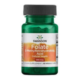 Folico acido folico 800 mcg, 30 capsule, Swanson