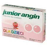 Junior-angin, para niños a partir de 4 años, sabor fresa, 24 pastillas