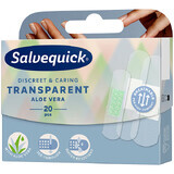 Salvequick Transparent Aloe Vera, apósito transparente, impermeable, con aloe vera, 20 unidades