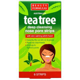 Beauty Formulas Tea Tree, tiras nasales de limpieza profunda, 6 unidades