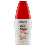 Bros, Max líquido repelente de mosquitos y garrapatas, DEET 25,77%, 50 ml