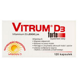 Vitrum D3 Forte, vitamina D 2000 UI, 120 cápsulas