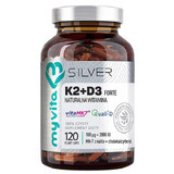 MyVita Silver, Vitamina K2 + D3 2000 UI, 120 cápsulas