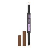 Maybelline Express Brow Satin Duo, lápiz de cejas de doble cara, 02 Marrón Medio, 1 unidad