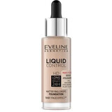 Eveline Cosmetics Liquid Control HD, base de maquillaje matificante, nº 011, Natural, 32 ml