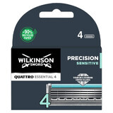 Wilkinson Sword Quattro Titanium Sensitive, cartuchos de recambio, 4 piezas