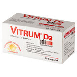 Vitrum D3 Forte, vitamina D 2000 UI, 60 cápsulas