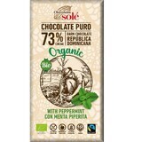 Chocolate negro ecológico con menta 73% cacao, 100g, Pronat