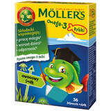 Gelatina de pescado Omega-3 de Moller, sabor fruta, 36 unidades