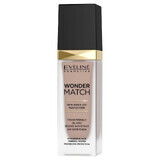 Eveline Cosmetics Wonder Match, base adaptable de lujo, n.º 45 Miel, 30 ml