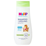 HiPP Babysanft, champú y acondicionador para el cuidado del cabello, desde el primer día, 200 ml