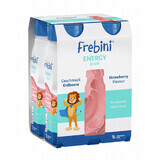 Frebini Energy Drink, preparado nutricional para niños de 1 a 12 años, sabor fresa, 4 x 200 ml