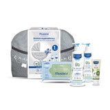 Mustela Wickelset, Waschgel, 500 ml + Körpermilch, 300 ml + Wickelcreme 75 ml + Feuchttücher, 60 Stück