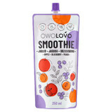 Owolovo Smoothie en tubo, manzana, arándano, melocotón, 250 ml