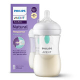 Avent Natural Response, biberón con tetina sensible, válvula AirFree, flujo 3, SCY673/01, después de 1 mes, 260 ml