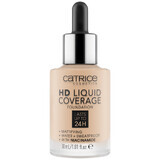 Catrice HD Liquid Coverage Foundation 24H, base de maquillaje líquida, 010 Light Beige, 30 ml