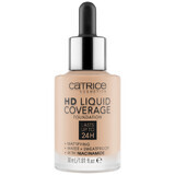 Catrice HD Liquid Coverage Foundation 24H, base de cobertura líquida, 030 Sand Beige, 30 ml