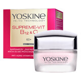 Yoskine Supreme-Vit B12 + C 60+, crema de noche reparadora antiarrugas fuerte, 50 ml