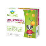 Naturell Zinc + Vitamina C para niños, sabor naranja, 60 comprimidos masticables