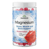 Swanson Magnesium, citrato de magnesio, gominolas, sabor sandía, 120 unidades