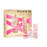 Set Nuxe Huile Prodigieuse Florale, aceite seco, 50 ml + Very Rose, bálsamo labial de rosa, 15 g + Very Rose, agua micelar 3 en 1, 100 ml