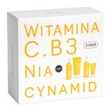 Ziaja Vitamin C.B3 Niacinamide set, crema despertador, 50 ml + loción corporal, 200 ml + tónico, 190 ml + gel limpiador, 190 ml