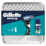 Juego Gillette Mach 3, maquinilla de afeitar, 1 pieza + gel de afeitar, 75 ml