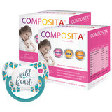 Composita Mama DHA set, 2 x 30 cápsulas + 2 x 60 cápsulas DHA + Canpol, chupete, turquesa, 0-6 meses, 1 gratis