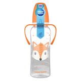 Canpol Babies, slim bottle with handle, Cute animals, 11/845, orange, from 12 months, 250 ml