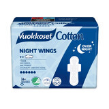 Vuokkoset Algodón, Night Wings compresas, Night Wings, 9 unidades