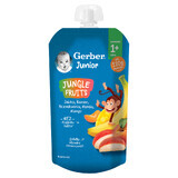 Gerber Junior Postre en tubo, manzana, plátano, melocotón, albaricoque, mango, sin azúcar añadido, a partir de 1 año, 110 g