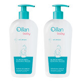 Set Oillan Baby, gel de baño, cuerpo y cabello 3en1, desde el primer día de vida, 2 x 750 ml