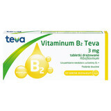 Vitaminum B2 Teva 3 mg, 50 comprimidos recubiertos de azúcar